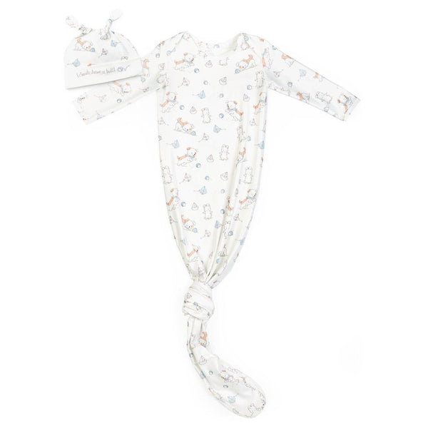 Have a Ball Knotty Gown Set-Apparel-0-3 months-Have A Ball Print-Bunnies By The Bay