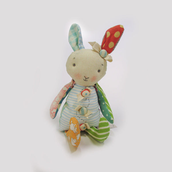 RETIRED - Hutch Studio - Bunny in Blue Stripes- One Of A Kind Bunny-HutchStudio Original-SKU: HS10A - Bunnies By The Bay