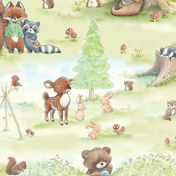 Image of Fabric - Camp Cricket Forest Friends Activities - 1/4 yard-Bunnies By The Bay-bbtbay