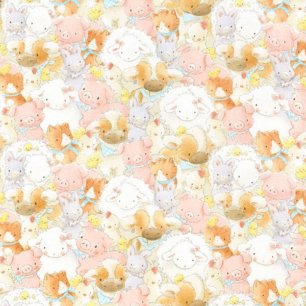 Image of Fabric - Good Friends Farm - Packed Farm Animals - 1/4 yard-Fabric-Bunnies By The Bay-bbtbay